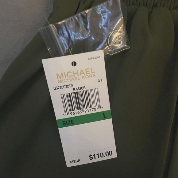 3/5/23- ***NWT*** Michael Kors size L belted pleated tie-waist wide le… - Picture 4 of 4